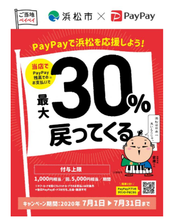 浜松市×PayPay　３０％還元キャンペーン